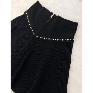 Sandro | Knit Skirt with Zipper & Stud Detail | 3 FR | Large